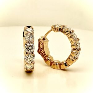 Yellow Gold 14K Lab Diamond Hoops — 1.0 CTTW