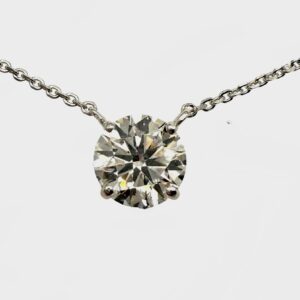White Gold 14K Lab Diamond Necklace — 1.0 CTTW