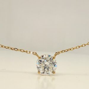 Yellow Gold 14K Lab Diamond Necklace — 1.0 CTTW